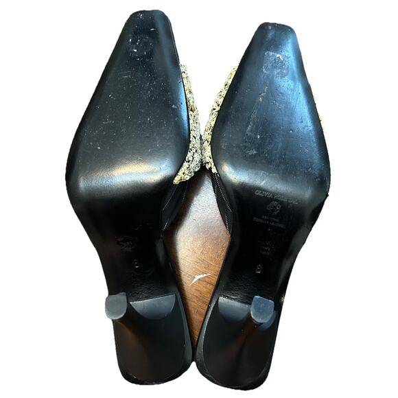 Olivia Rose Tal Black Pinstripe Sequin Point Kitten Heels size 8 - Picture 4 of 7